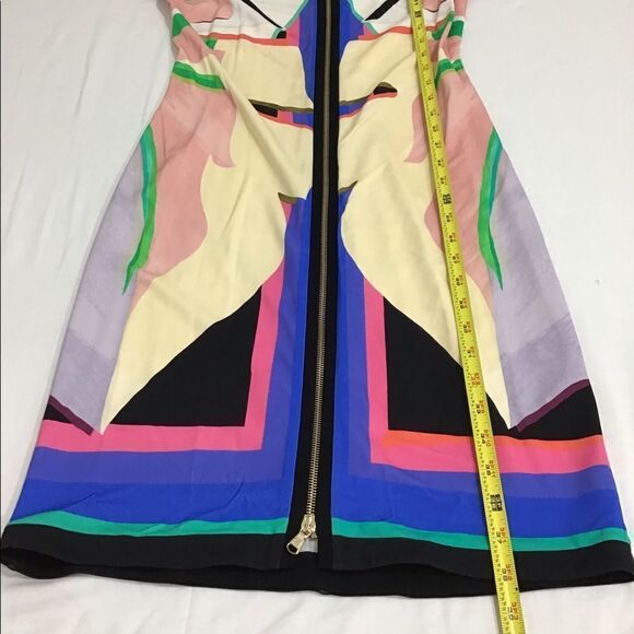 Roberto Cavalli Dress Front Zipper Detail Dress Multi Color Knee Length Size 44 - Picture 8 of 12